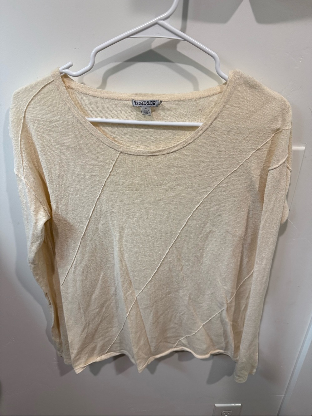 Toad&Co Soft Cream Diagonal-Seam Long Sleeve Top